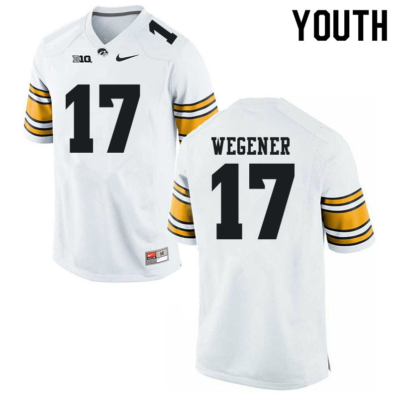 Youth #17 Wyatt Wegener Iowa Hawkeyes College Football Jerseys Sale-White